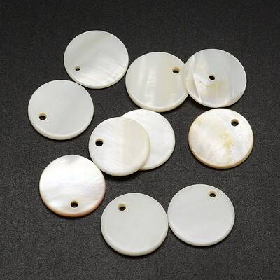Shell Flat Round Pendants