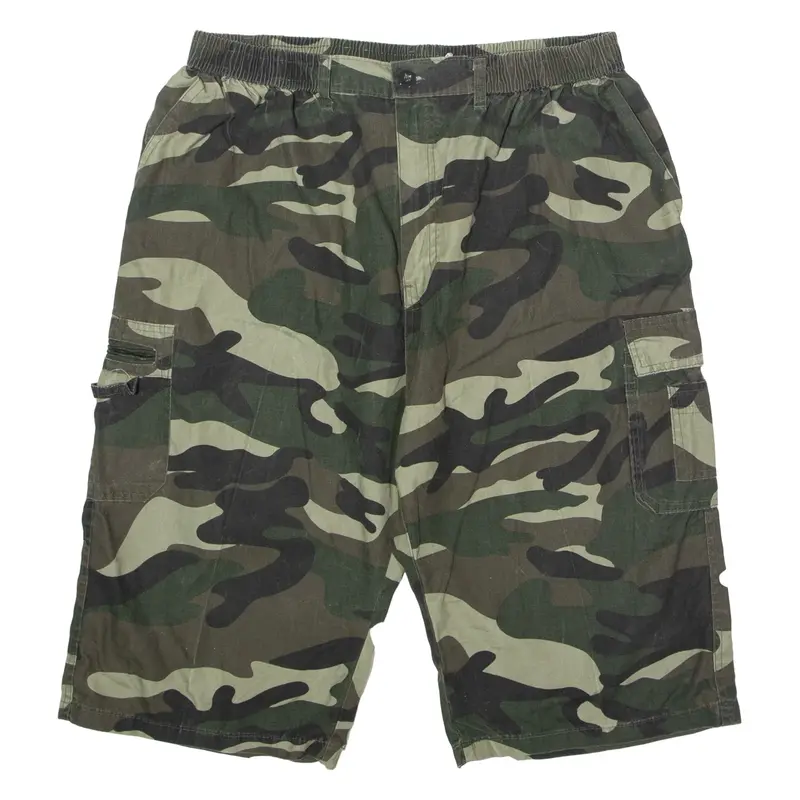 GRANDE UOMO COLLECTION Mens Cargo Shorts Green Camouflage 3XL W34