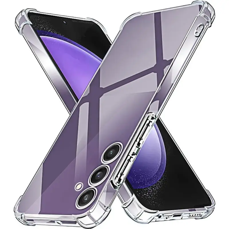 Transparent Clear Phone Case, 1 Count Shockproof Phone Tpu Protective Cover, Phone Accessory Protective Compatible with Sam...