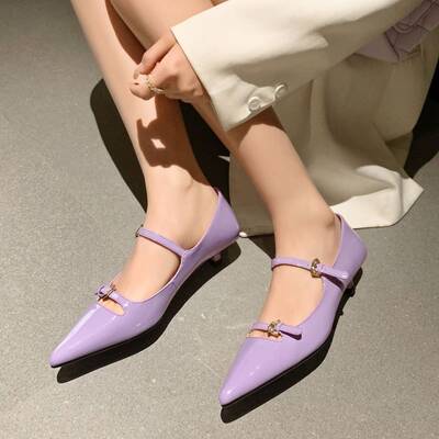 CHIKO Makenzie Pointy Toe Kitten Heels Mary Jane Shoes