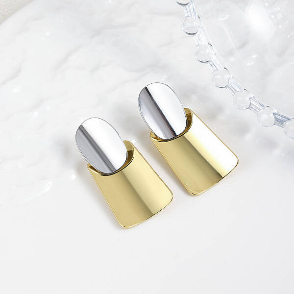 Brass Dangle Stud Earrings