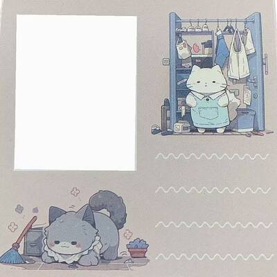 Cartoon Square with Cat Pattern Memo Pad Sticky Notes