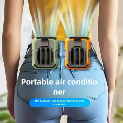 [Summer deals] Ntaanoo Portable Waist Fan 2025 New Personal Rechargeable with 3 Speeds Airflow & LED Light for Outdoor Jobsit...