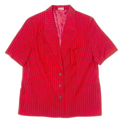 BARUCH Womens Blazer Jacket Red 90s Pinstripe UK 20