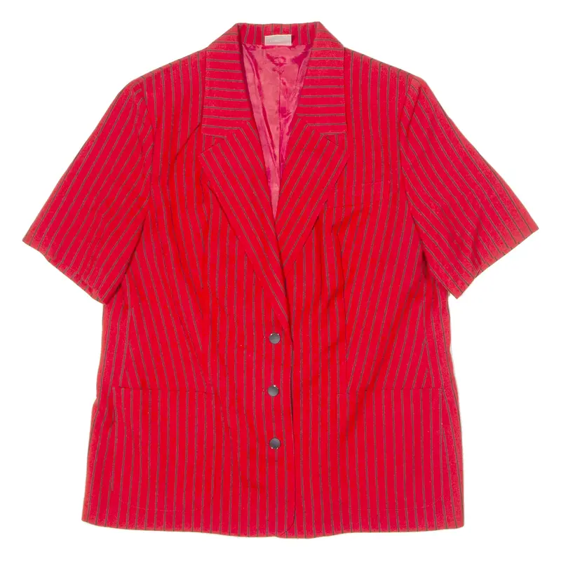 BARUCH Womens Blazer Jacket Red 90s Pinstripe UK 20