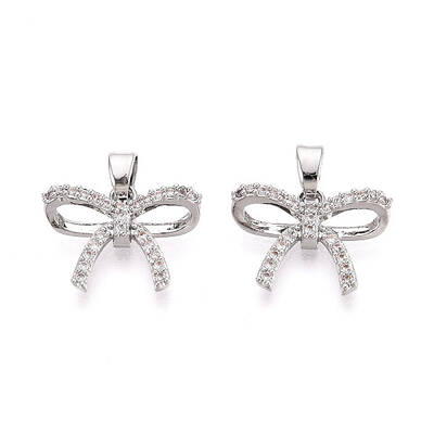 Brass Micro Pave Cubic Zirconia Pendants