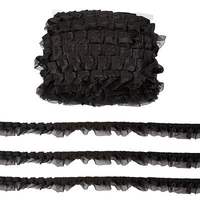 Satin Chiffon Double Ruffled Lace Trim