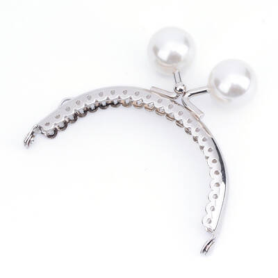 Iron Purse Frame Handle with Solid Color Acrylic Beads