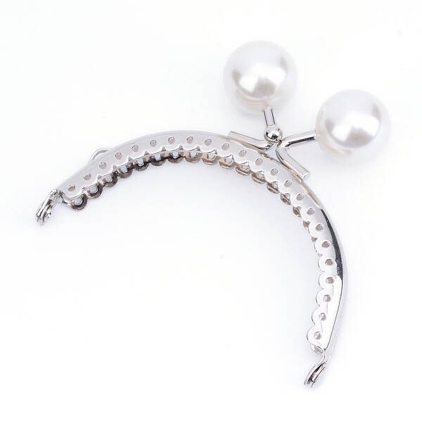 Iron Purse Frame Handle with Solid Color Acrylic Beads
