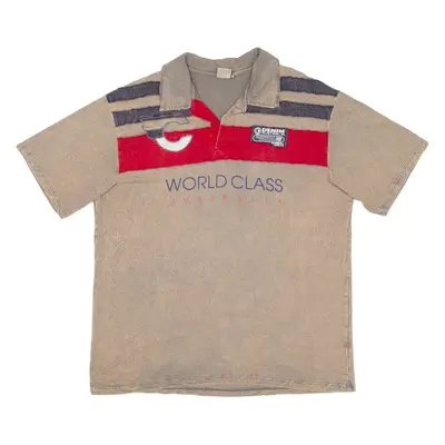 STATE HAWK Mens Polo Shirt Brown XL