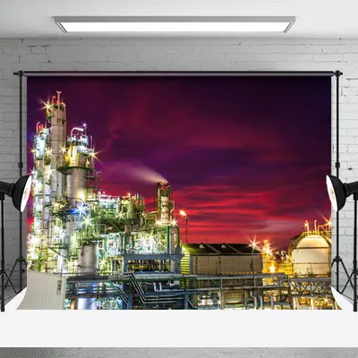 Sunset Light Factory Architecture Photo Backdrop - Aperturee