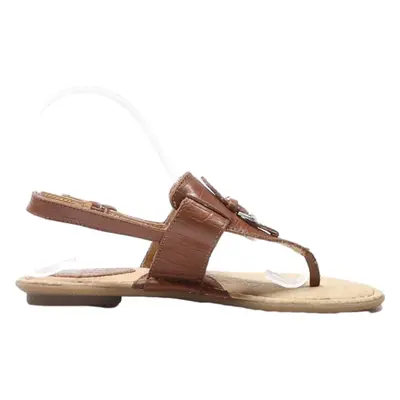 BOC Flip Flop Sandals Brown Leather Womens UK 6