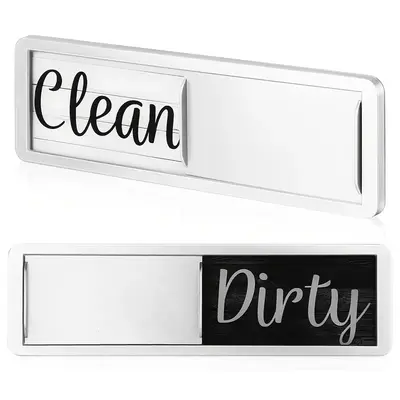 Dishwasher Magnet Clean Dirty Sign, Easy to Read/Strong Clean Dirty Sign, Large Fonts, Silky Wood Grain Texture with Clear Ac...