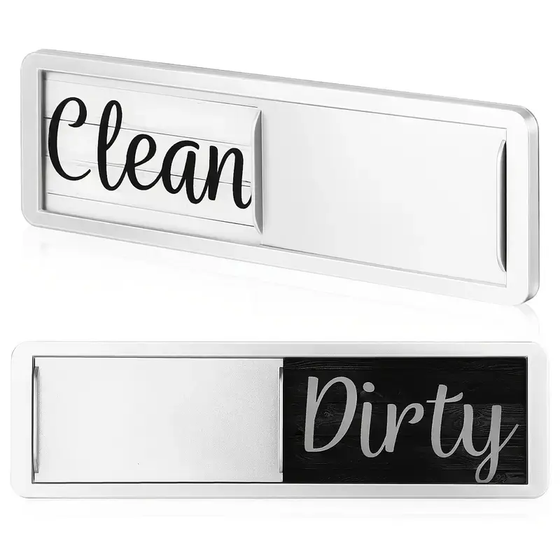 Dishwasher Magnet Clean Dirty Sign, Easy to Read/Strong Clean Dirty Sign, Large Fonts, Silky Wood Grain Texture with Clear Ac...