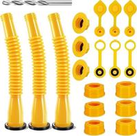 3 Sets Gas Can Spout Nozzle Replacement, Anti-spill Gas Can Nozzle Replacement, Gas Can Spout with Flexible Nozzle, Family Ho...