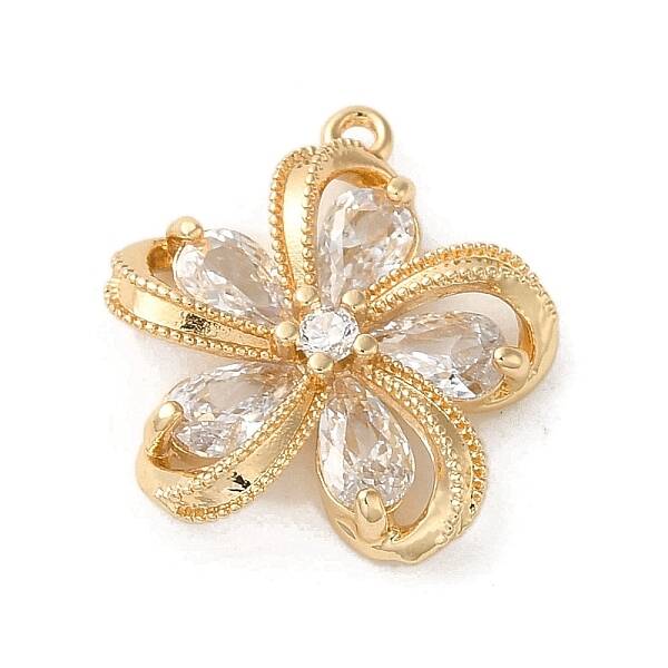 Brass Micro Pave Cubic Zirconia Pendants