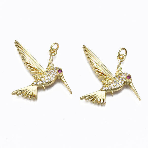Brass Micro Pave Cubic Zirconia Pendants