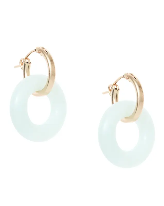Cerceau Hoops | Gemstone: Amazonite | Metal Color: Gold
