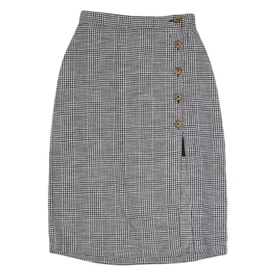 ABERCROMBIE & FITCH Womens Straight Skirt White Midi Check XS