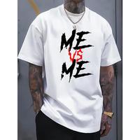 Oversized Printed T-Shirt, Men's T-Shirt, Summer Casual Short Sleeve T-Shirt, Large Size