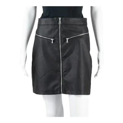 TERRANOVA Front Zip Womens Straight Skirt Black Short S