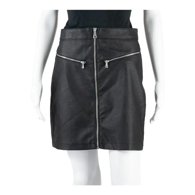 TERRANOVA Front Zip Womens Straight Skirt Black Short S