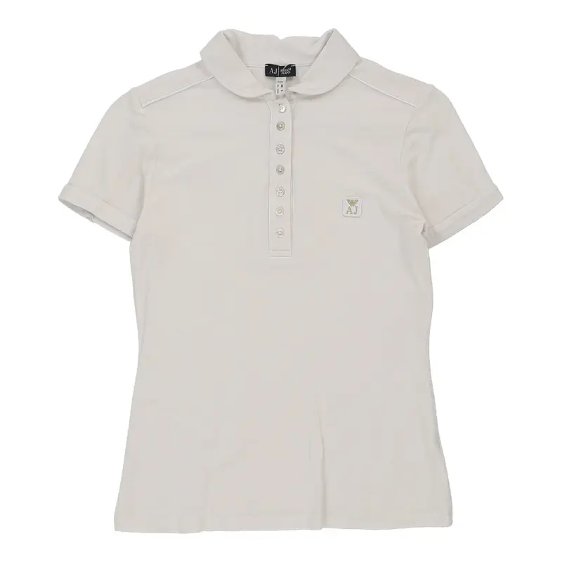 Armani Jeans Polo Shirt - Small White Cotton | Size: small