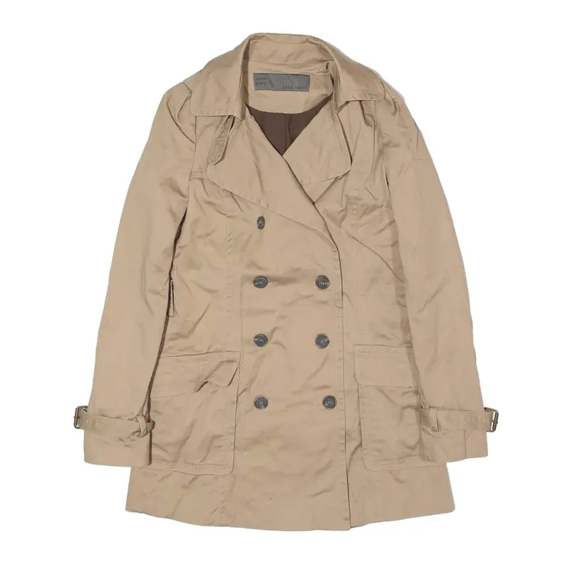 ZARA BASIC Trench Jacket Beige Womens S