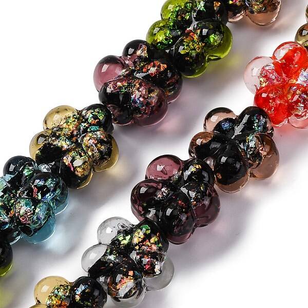 Handmade Dichroic Foil Glass Beads Strands