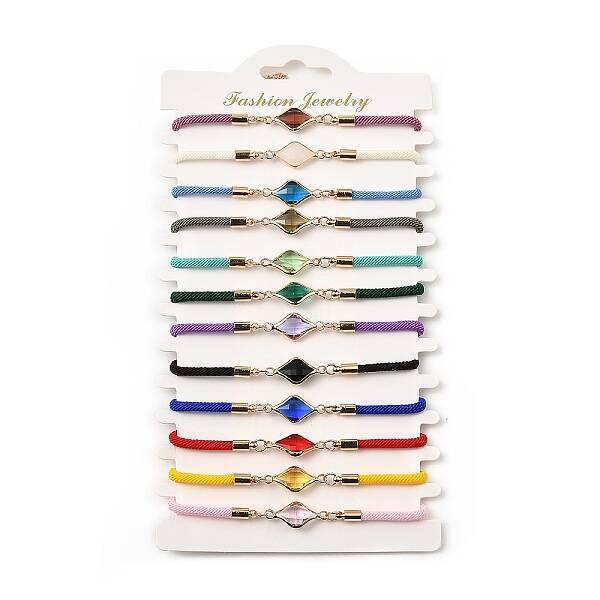 12Pcs 12 Colors Polyester Bracelets