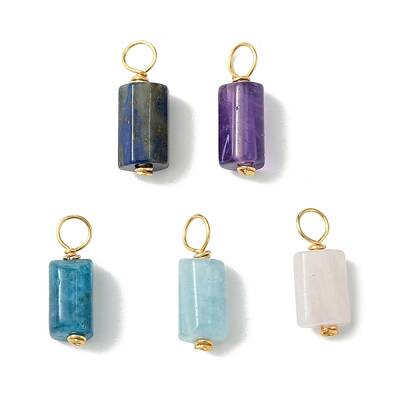 5Pcs Natural Mixed Gemstone Pendants