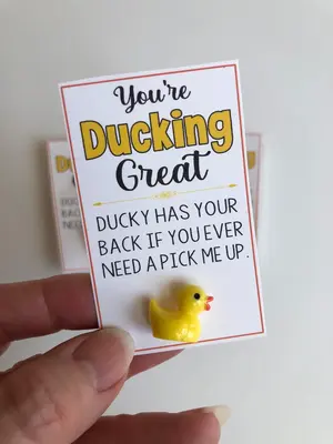 Cute Cartoon Duck Charm, 'you're Ducking Great' Pendant, Lucky Duck Gift for Mom Friend Teacher Bestie, Sweet Thinking of You...