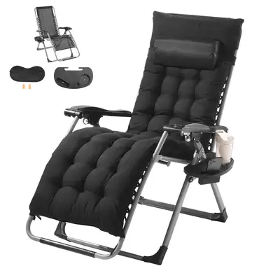 VEVOR Zero Gravity Chair, 26 inch Zero Gravity Recliner Lounge Chair for Indoor and Outdoor, Adjustable Anti Gravity Chair wi...