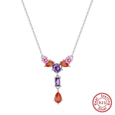 925 Sterling Silver Micro Pave Cubic Zirconia Pendant Necklaces