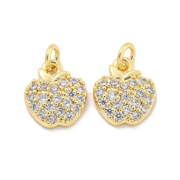 Brass Micro Pave Clear Cubic Zirconia Charms