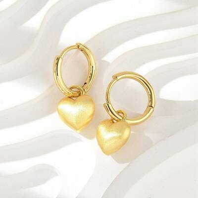 Brass Pendants Hoop Earrings