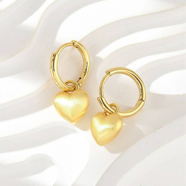 Brass Pendants Hoop Earrings