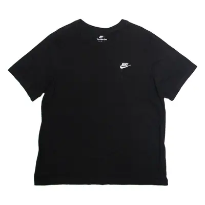 NIKE Mens T-Shirt Black Crew Neck XL