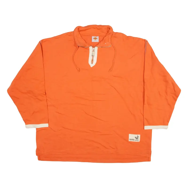EQUIPE Rare Life Sweatshirt Orange 1/4 Zip Mens XL