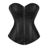 Bonded Leather Bustier Corset Top For Women  Faux Leather Bustier Corset Top Steampunk Waist Cincher 2803 D1