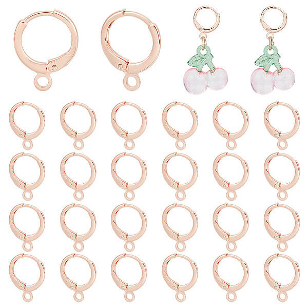 50Pcs Brass Huggie Hoop Earring Findings