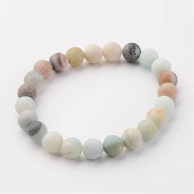 Natural Amazonite Beads Stretch Bracelets