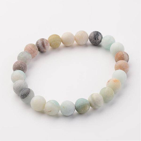 Natural Amazonite Beads Stretch Bracelets