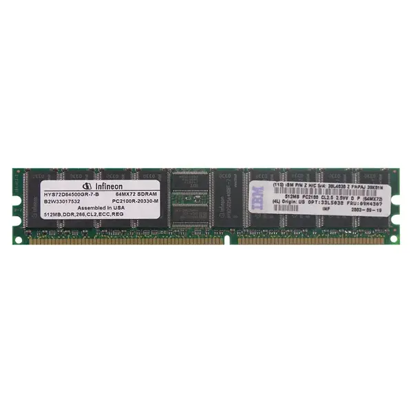 HYS72D64500GR-7-B Infineon 512MB DDR-266MHz RDIMM 1Rx4 CL2.5 Memory