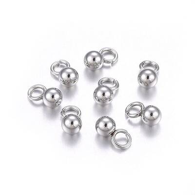 Non-Tarnish 304 Stainless Steel Sphere Charms