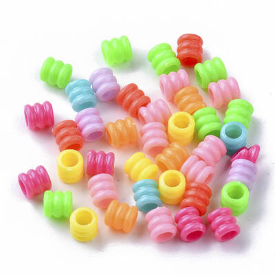 Opaque Polystyrene(PS) Plastic European Groove Beads
