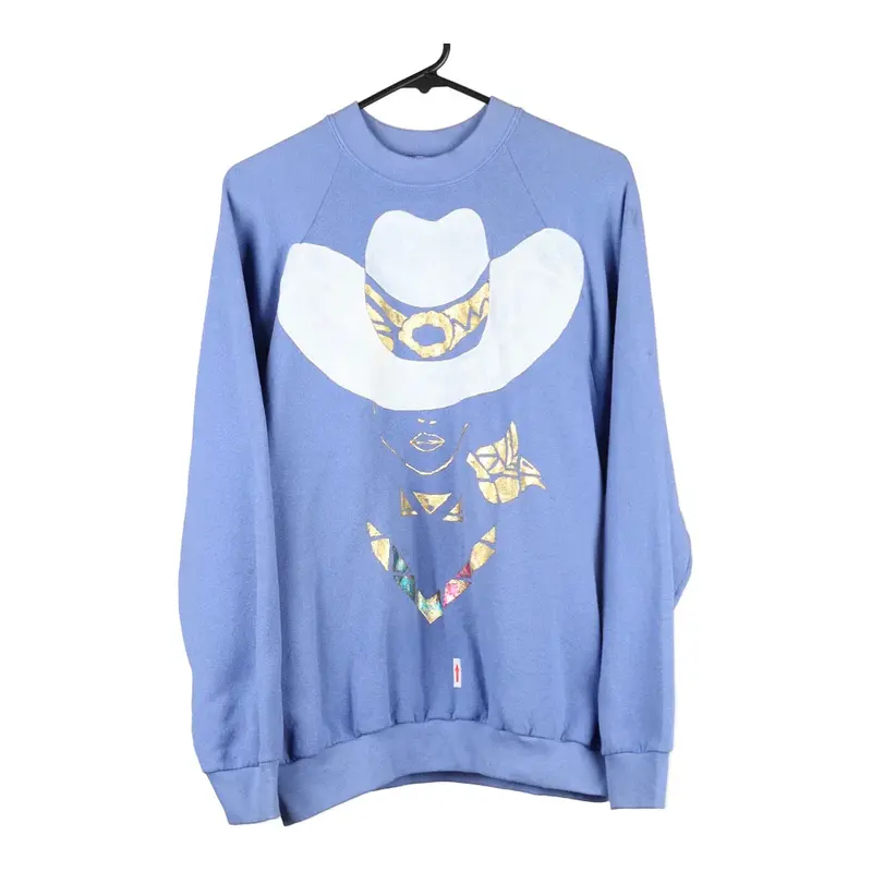 Fruit Of The Loom Sweatshirt - XL Blue Cotton Blend