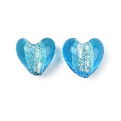 Handmade Silver Foil Lampwork Glass Beads