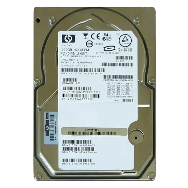 344666-002 HP 73GB 2Gb/s Fibre Channel 15000 3.5-inch Hard Drive