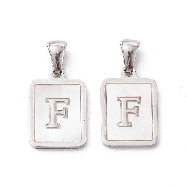 304 Stainless Steel Pave Shell Pendants